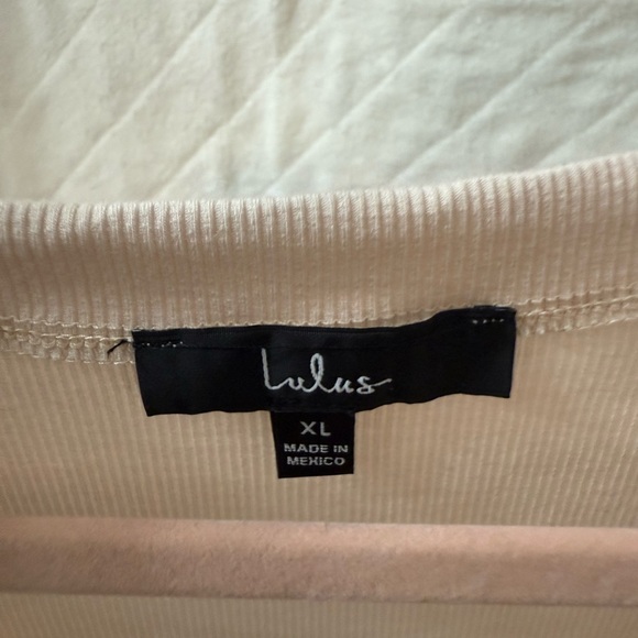Lulu's Beige Ribbed Knit Top - Picture 4 of 4